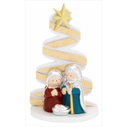 Pesebre Navidad Cerámica 12.5cm N8604-04M Arbol Dorado