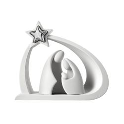 Pesebre Navidad Cerámica 13x11cm NT135/1AG Blanco Bicolor Estrella plateada