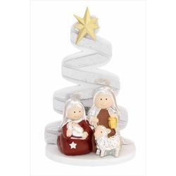 Pesebre Navidad Cerámica 15cm N8604-03G Arbol Blanco