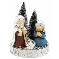 Pesebre Navidad Cerámica N8590-04AR Tronco Plateado