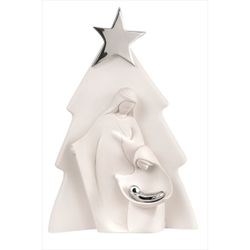 Pesebre Navidad Latón 15cm NT90/1 Arbol Blanco Estrella Plateada