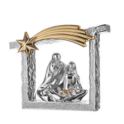 Pesebre Navidad Latón 20x15cm MA3425/MORO Plateado Bicolor dorado Estrella Dorada