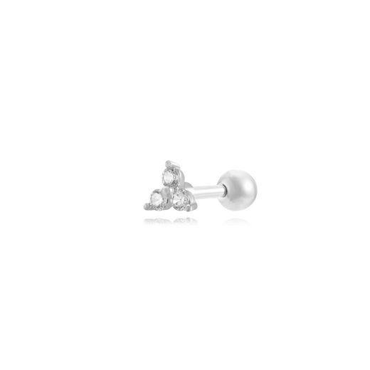 5mm stålpiercing PZA0013RHCZ blomst med zirconia