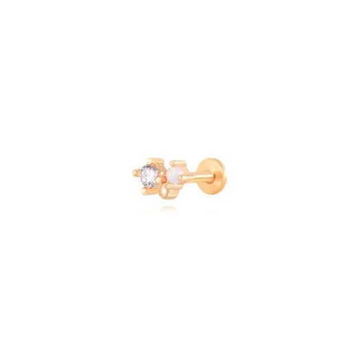 Gold Steel Piercing 5.5x4.5mm PZA0008DO Zirconia