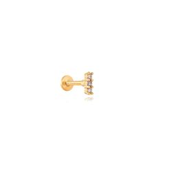 Piercing Acero Dorado 5mm PZA0003DO05 Barra Con Circonitas