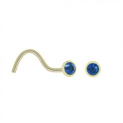 Piercing Nariz Oro 18kts Piedra Color Con Bocel 2,5 mm 0205263
