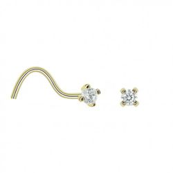 18kt Gouden Neuspiercing 4 Klauwen Zirkonia 1.9 mm 0204514