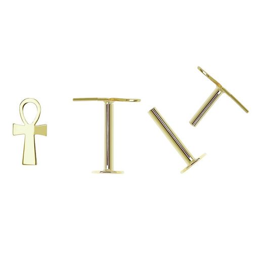 Piercing de nariz de ouro 18kt Cross Life 6,5x3,5mm fechamento plano 8x3,5mm 0202011