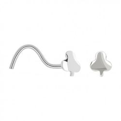 Piercing Oro Blanco 18kts Trebol 3,5 mm De Alto 0204888