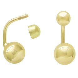 Piercing Ombligo Oro 18kts Bola 8 mm, 21 mm Alto 0206502