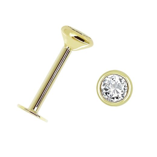 Piercing Or 18 kts Circonita Amb Bocel 3,5 mm. Tancament Pla. Alt 9 mm 0208089