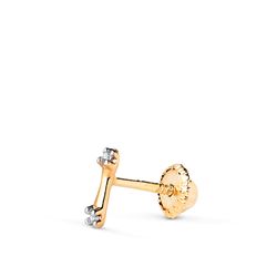 Piercing Oro 18Kts 21469 Bicolor Barra Circonitas