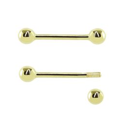Piercing Oro 18kts Motivo Bola y Tapón De Rosca De 3.5 mm. Mide 15.5 mm De Largo 0204646