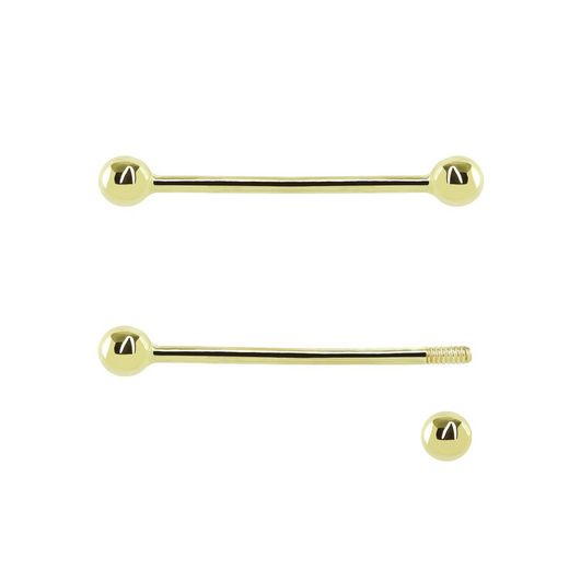 Piercing Or 18kts Motiu Bola i Tap De Rosca De 3.5 mm. Mesura 26 mm De Llarg 0202113