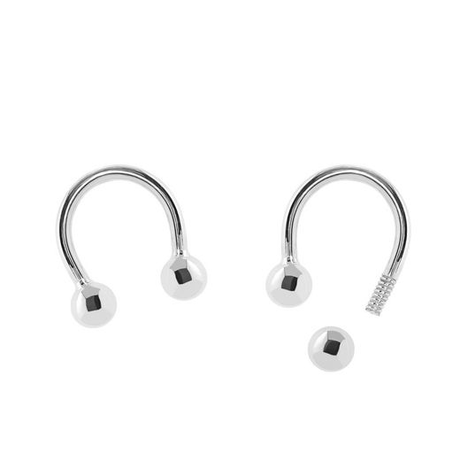 Piercing Or Blanc 18kts Motiu Bola i Tap De Rosca De 3.5 mm. Mesura 9,5 mm D'Amplada 0202112