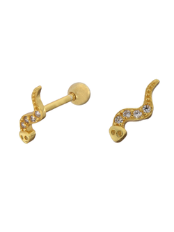 Piercing Plata Dorada Mujer PTR 13/C Serpiente Circonitas