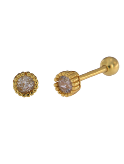 Piercing Plata Dorada Mujer PTR 28/C Circonitas