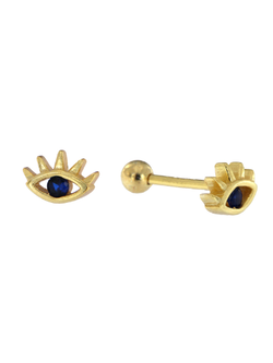 Piercing Plata Dorada Mujer PTR 29/C Ojo Turco Azul