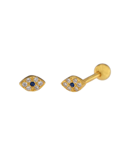 Piercing Plata Dorada Mujer PTR 3/C Ojo Turco Circonitas