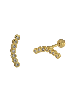 Piercing Plata Dorada Mujer PTR 41/C Circonitas