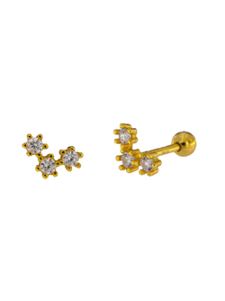 Piercing Plata Dorada Mujer PTR 47/C Circonitas