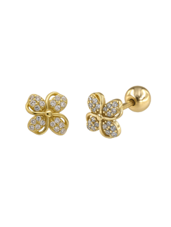 Piercing Plata Dorada Mujer PTR 57/C Flor Circonitas