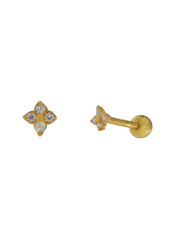 Piercing Plata Dorada Mujer PTR 8/C Circonitas