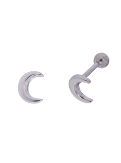 Piercing Plata Mujer PTR 21 Media Luna En Brillo