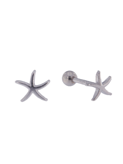 Piercing Plata Mujer PTR 23 Estrella Mar En Brillo