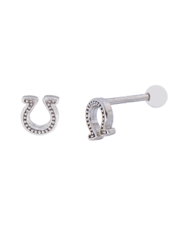 Piercing Plata Mujer PTR 26 Herradura Circonitas