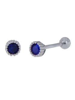 Piercing Plata Mujer PTR 28/Z Circonita Azul