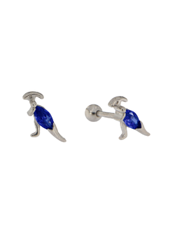 Piercing Plata Mujer PTR 35/Z Dinosaurio Circonita Azul