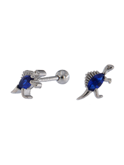 Piercing Plata Mujer PTR 39/Z Dinosaurio Circonita Azul