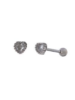 Piercing Plata Mujer PTR 43 Corazón Circonita
