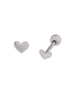 Piercing Plata Mujer PTR 5 Corazón En Brillo