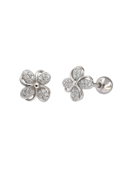 Piercing Plata Mujer PTR 57 Flor Circonitas