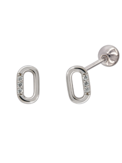 Piercing Plata Mujer PTR 61 Óvalo Circonitas