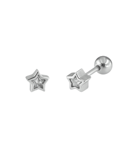 Piercing Plata Mujer PTR 68 Estrella Circonita