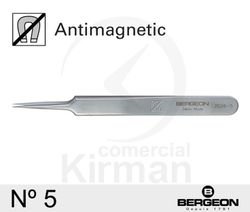 Pinzas Bergeon Acero 50037 Antimagnética N°5