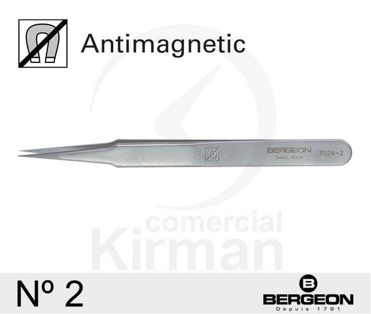 Pinzas Bergeon Acero 50075 Antimagnética N°2
