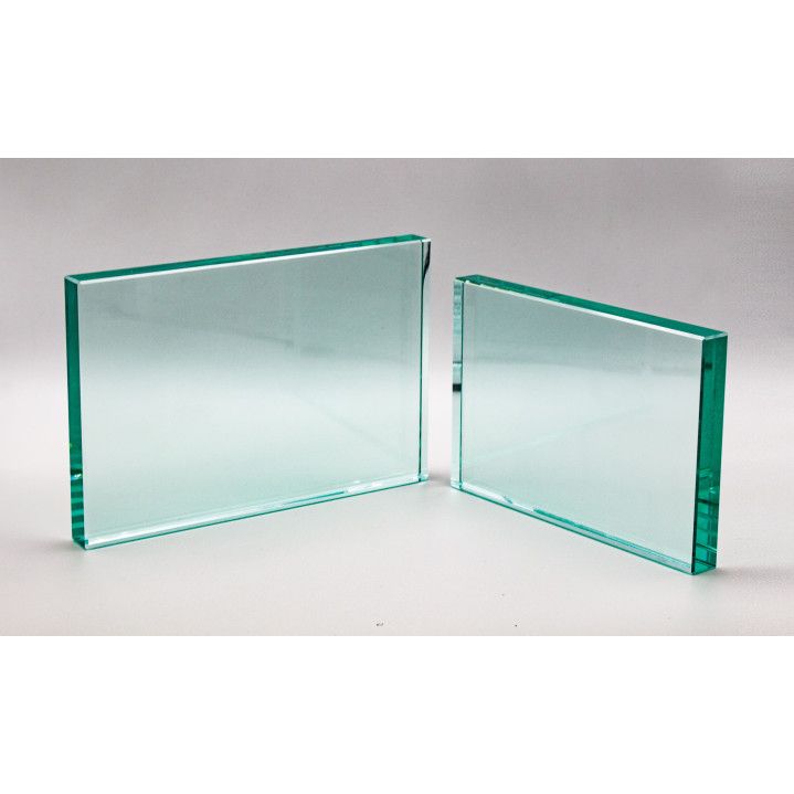 Placa Homenaje Cristal 18x12x2cm P-3004/2 Lisa