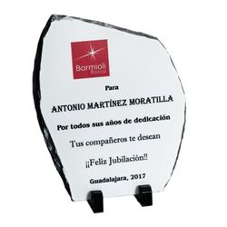 Placa Homenaje Cristal 22cm P-2119 Pizarra Vertical