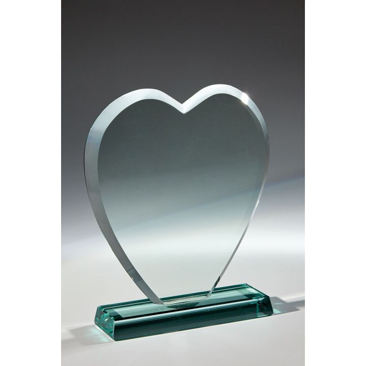 Placa Homenaje Cristal 28x21x1cm P-3001 Corazón