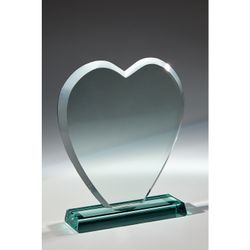 Placa Homenaje Cristal 28x21x1cm P-3001 Corazón