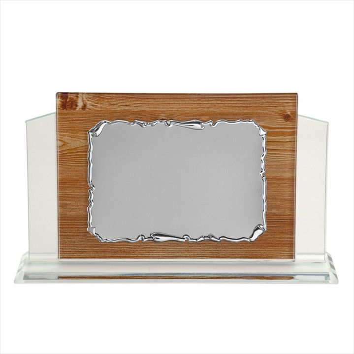 Placa Homenaje Cristal-Aluminio 25x20x6cm P-2234/3C Pergamino