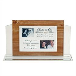 Placa Homenaje Cristal-Aluminio 21x17x6cm P-2237/3C Esquinas Adornadas