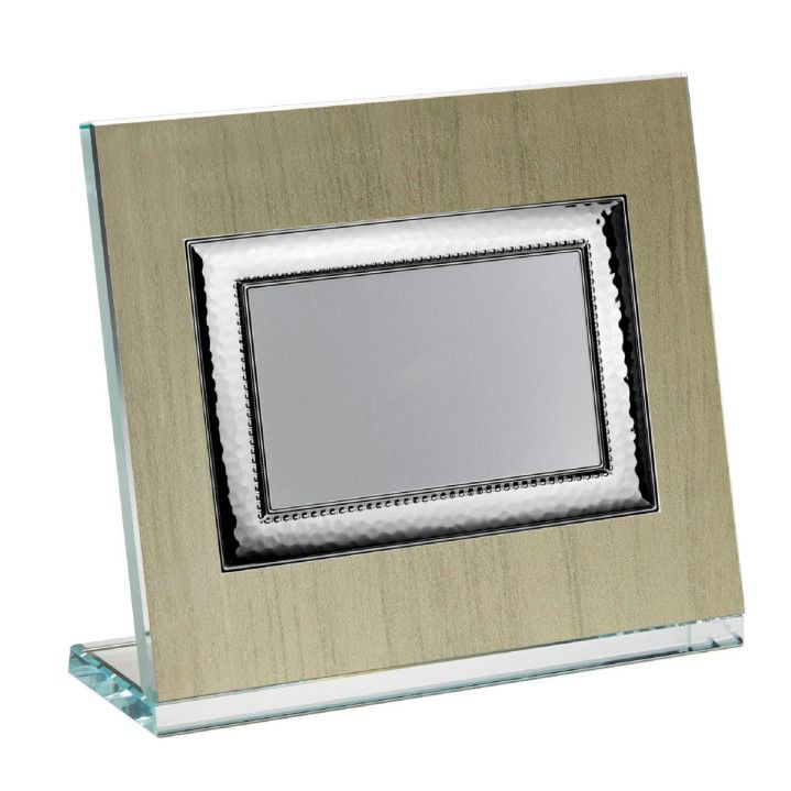 Placa Homenaje Cristal-Aluminio 22x17,5cm P-3019/3C Chapa Bordes Gruesos 16x12cm