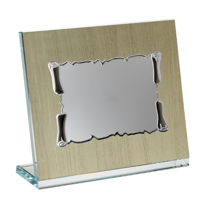Placa Homenaje Cristal-Aluminio 22x17,5cm P-3020/3C Chapa Pergamino 16x12cm