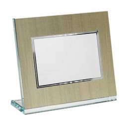 Placa Homenaje Cristal-Aluminio 22x17,5cm P-3022/3C Chapa Bordes Detallados 16x12cm