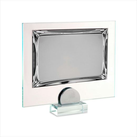 Placa Homenaje Cristal-Aluminio 22x17cm P-2270/3C Bordes Detallados C/Pie